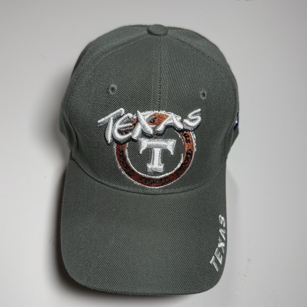 Blue Ocean Texas Longhorns Baseball Cap Gray Retro Circular Embroidery Hat Mens